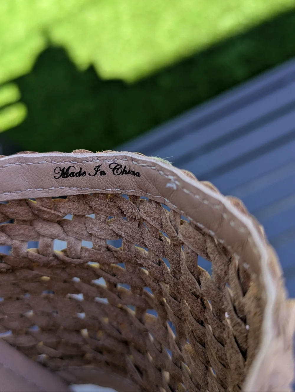 Donald J. Pliner Linzey Wedge Tan Woven Slide Sandal - Picture 8 of 9